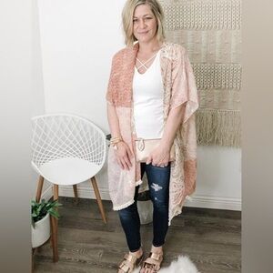 26 Peach Floral Kimono